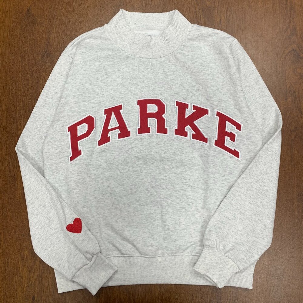 PARKE Grey College Valentines Drop Letter Sweatshirt